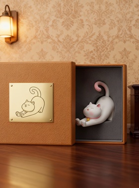 可爱猫咪树脂桌面摆件礼盒送礼