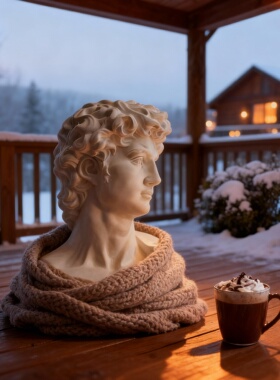 复古大卫树脂可发光雕塑摆件