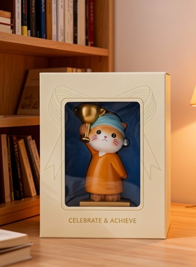 可爱招财猫树脂桌面摆件礼盒装
