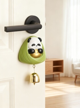 新中式熊猫树脂玄关钥匙扣摆件