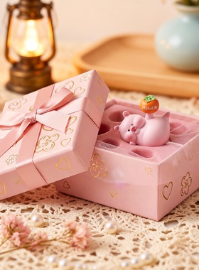 可爱小猪树脂桌面摆件礼盒送礼