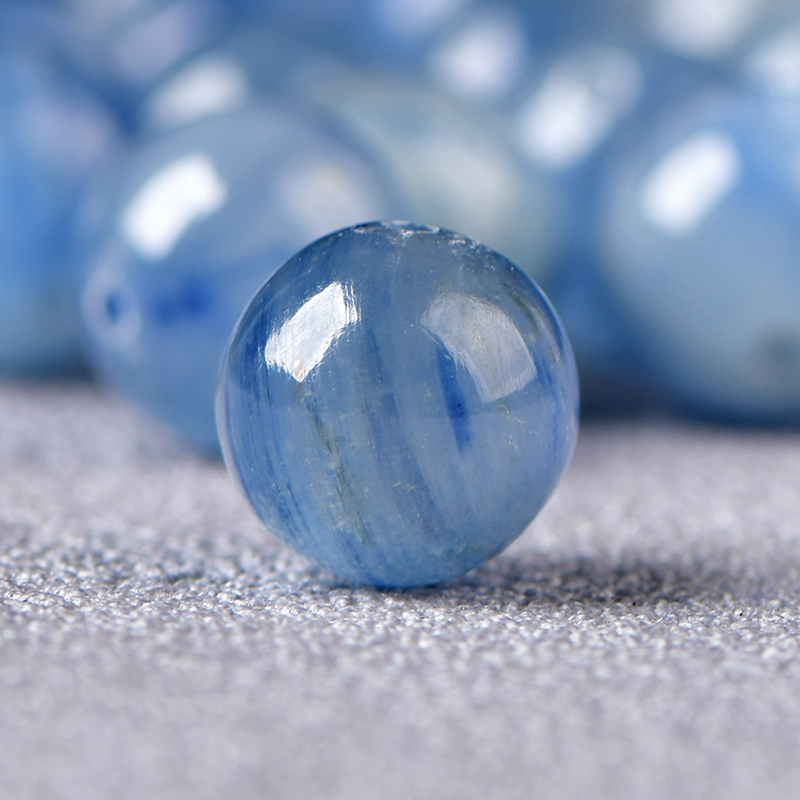 天然冰种蓝晶石圆珠散珠子DIY手工串珠配珠饰品配件材料单珠隔珠 - 图2