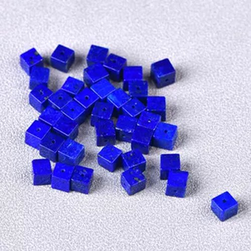 天然原矿青金石方糖方块方珠子散珠diy隔珠隔片手串配件串珠方珠 - 图2