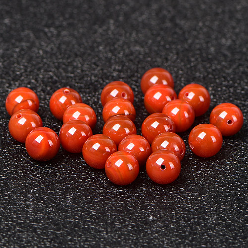 南红色满肉色玛瑙散珠子diy水晶手工饰品串珠配件材料包邮 - 图2