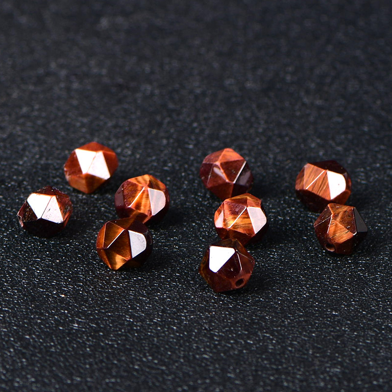 天然红虎眼钻石面切面不规则散珠diy手工饰品配件材料串珠单珠,淘宝优惠券,粉丝福利购,淘宝优惠卷