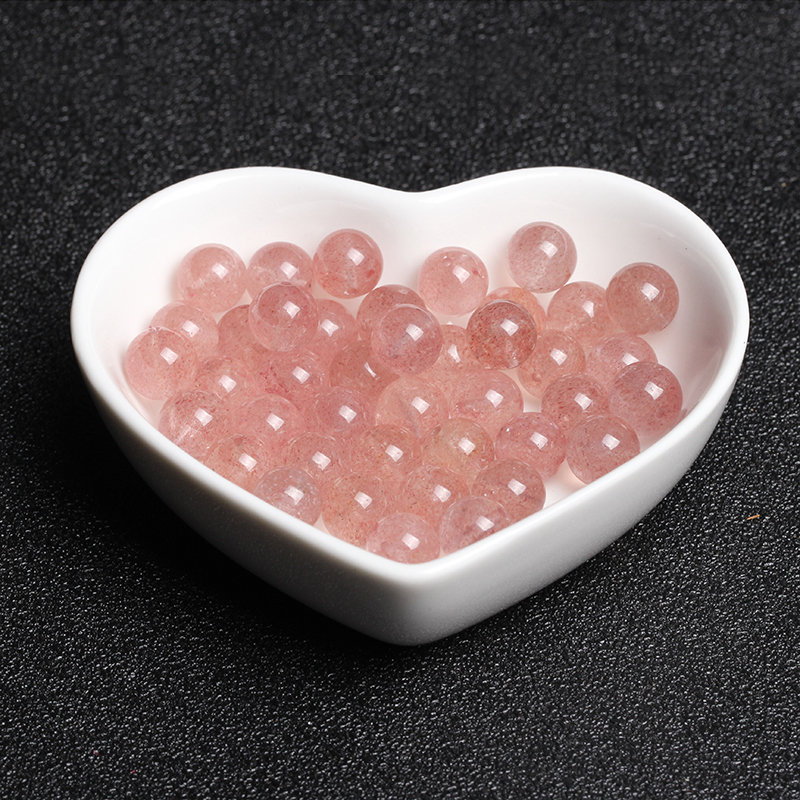 天然5A草莓晶散珠子DIY串珠饰品配件材料手工编织制作整包邮粉晶 - 图0