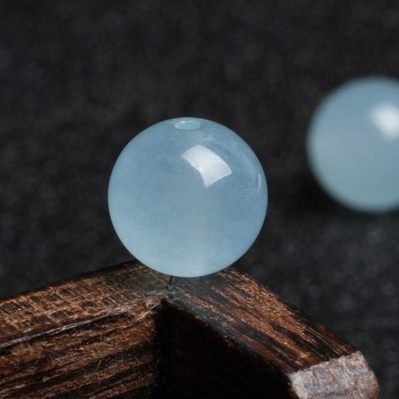 正品7A海蓝玉髓散珠子半成品手工DIY饰品配件材料单颗蓝圆珠,淘宝优惠券,粉丝福利购,淘宝优惠卷