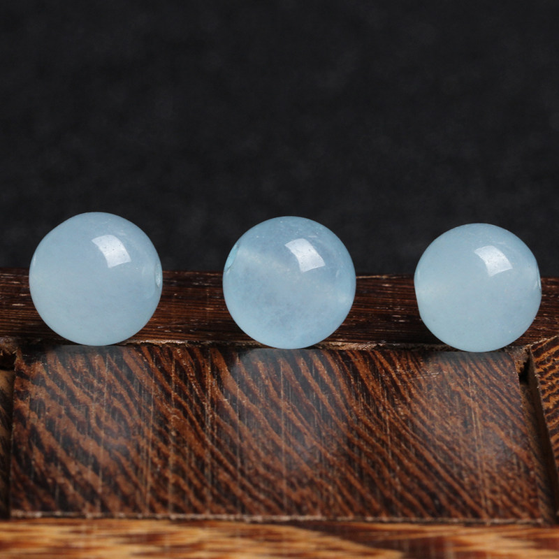 正品7A海蓝玉髓散珠子半成品手工DIY饰品配件材料单颗蓝圆珠,淘宝优惠券,粉丝福利购,淘宝优惠卷