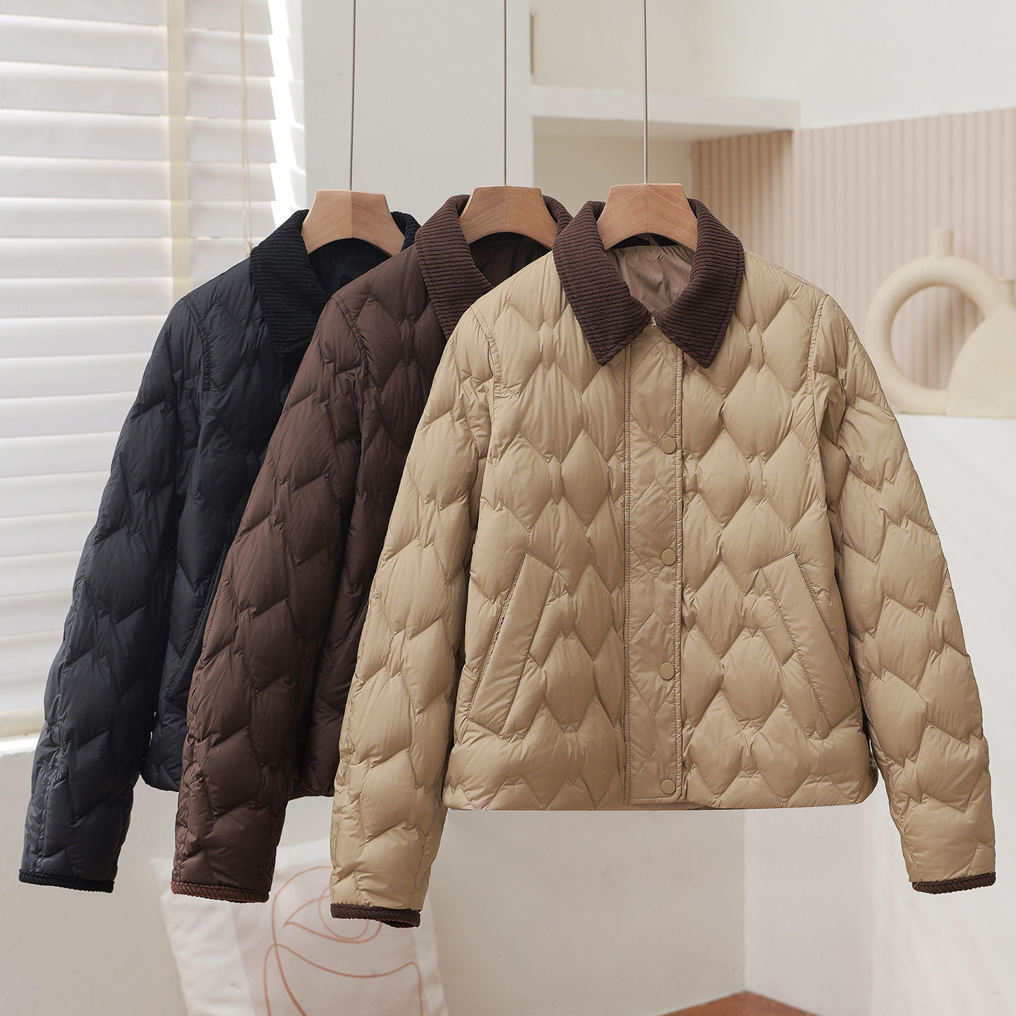 2025秋冬款羽绒服女轻薄小个子短款宽松翻领时尚90白鸭绒外套女潮,淘宝优惠券,粉丝福利购,淘宝优惠卷