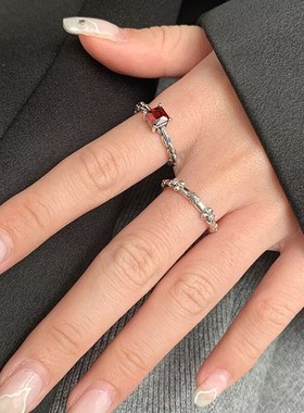 克克鸢尾开口戒指女轻奢复古风