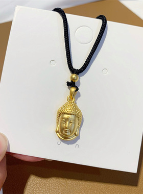 精品大号佛头吊坠锁骨链