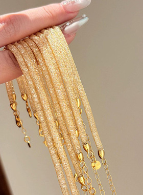 网格锆石圆形手链简约气质小众设