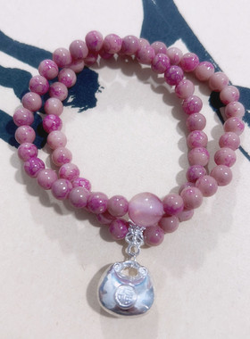 串珠手链2025新款手串女友手饰轻奢小众设计感小胖福玫瑰花珠手链