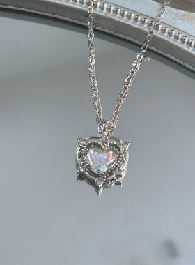 小红书同款渐变爱心锁骨链