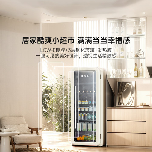 HCK哈士奇冰吧墩墩吧Pro冷冻冷藏柜家用客厅小型冰箱复古办公室 - 图2
