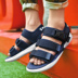 Playboy 2019 hè mới sandal nam trẻ trung Phiên bản Hàn Quốc của xu hướng giày đi biển mang sandal nam giản dị - Sandal sandal nam Sandal