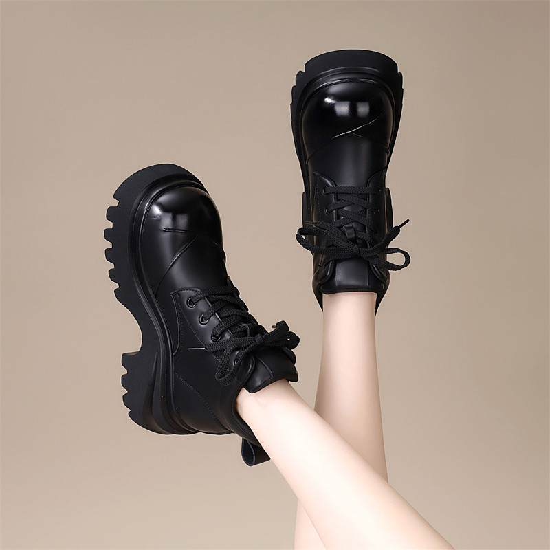 厚底短靴女2025年秋季新款百搭显瘦防滑复古舒适增高英伦风马丁靴,淘宝优惠券,粉丝福利购,淘宝优惠卷