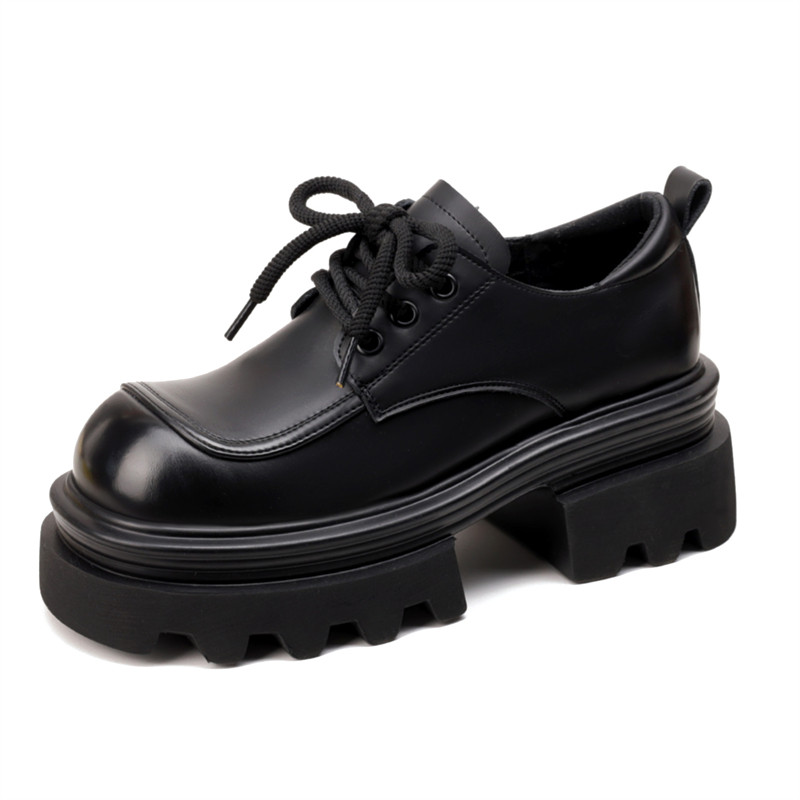 厚底小皮鞋女2026秋冬新款增高防水小个子短靴软底舒适显瘦乐福鞋,淘宝优惠券,粉丝福利购,淘宝优惠卷