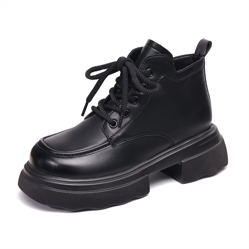 真皮厚底马丁靴女2025年秋季新款软底加厚棉靴英伦风短筒短靴白色,淘宝优惠券,粉丝福利购,淘宝优惠卷