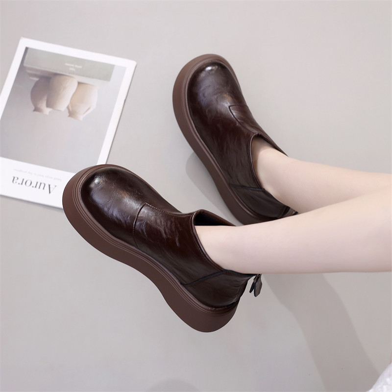 厚底马丁靴女2025秋冬季新款复古圆头增高烟管靴气质百搭加绒短靴,淘宝优惠券,粉丝福利购,淘宝优惠卷