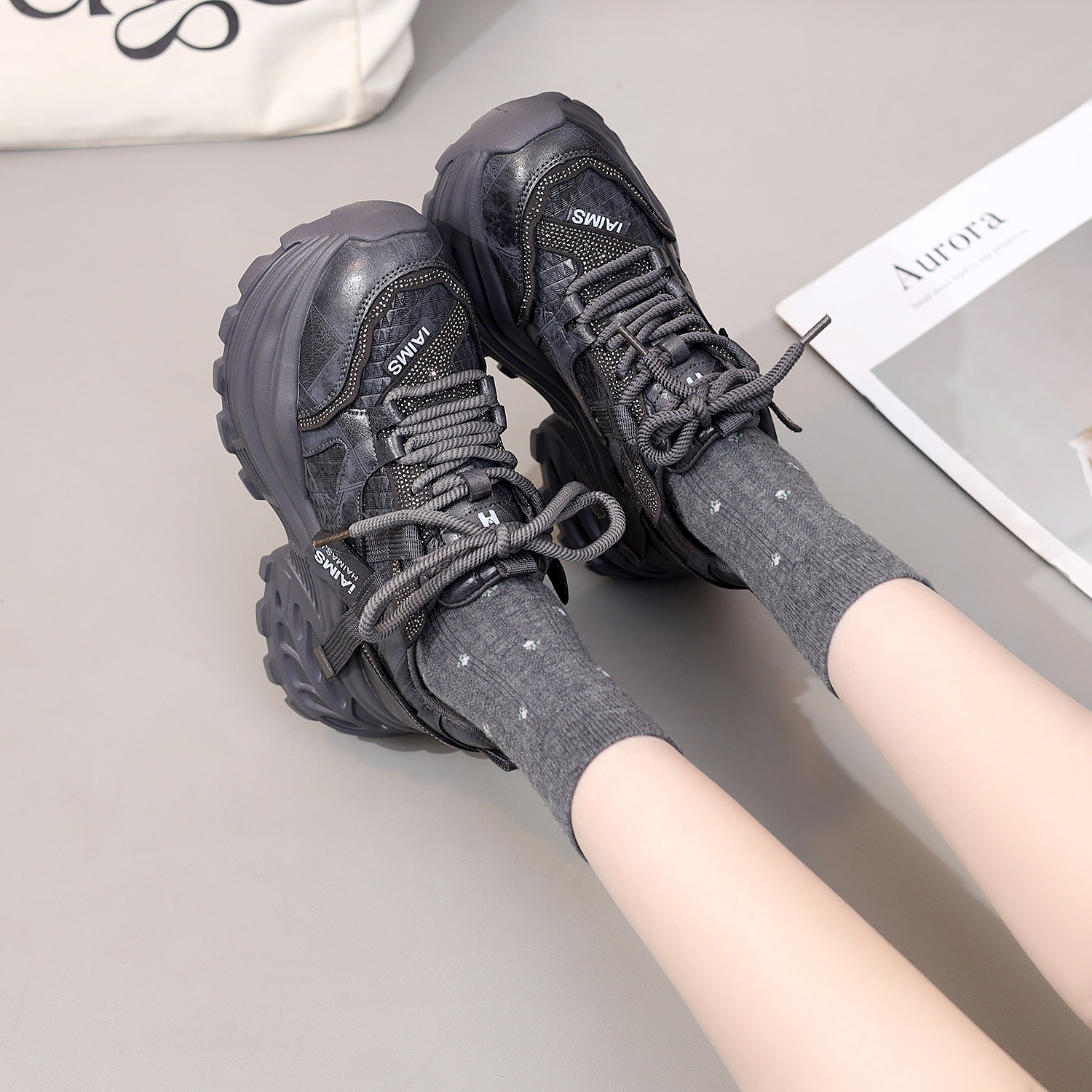 真皮厚底增高老爹鞋女2025年春秋新款时尚舒适百搭休闲爆款运动鞋,淘宝优惠券,粉丝福利购,淘宝优惠卷