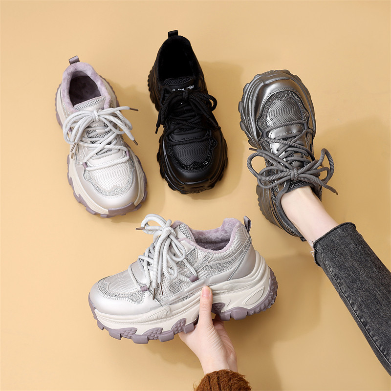 厚底老爹鞋女2025年秋冬季新款增高百搭休闲运动鞋加绒防滑休闲鞋,淘宝优惠券,粉丝福利购,淘宝优惠卷