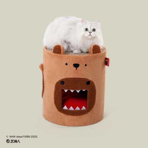Hoopet × 多摩君联名 猫咪家用一体耐抓瓦楞纸立式猫抓板猫窝 - 图3