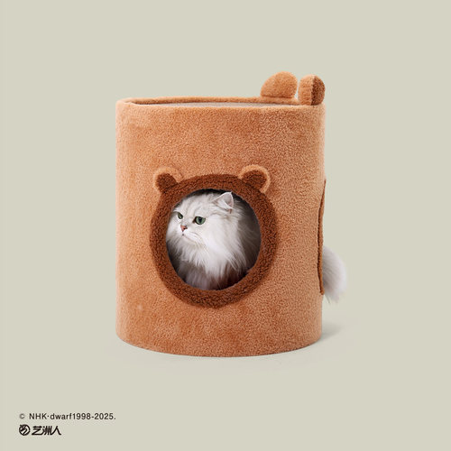 Hoopet × 多摩君联名 猫咪家用一体耐抓瓦楞纸立式猫抓板猫窝 - 图2