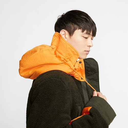 Калифорния [30 % скидка] Nike Мужская тренд плюшевая шва длинная повседневная куртка хлопковая куртка BV4798-886