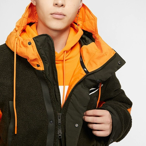 Калифорния [30 % скидка] Nike Мужская тренд плюшевая шва длинная повседневная куртка хлопковая куртка BV4798-886