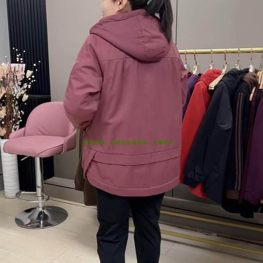 大码棉服女2024秋冬新款宽松遮肉休闲连帽加绒妈妈装网红棉服外套,淘宝优惠券,粉丝福利购,淘宝优惠卷