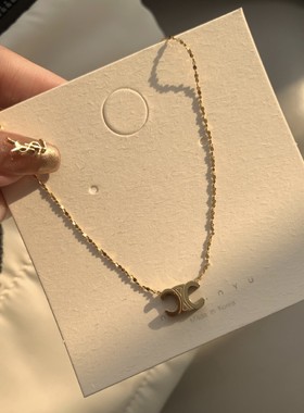 钛钢女凯旋门项链锁骨链颈链饰品