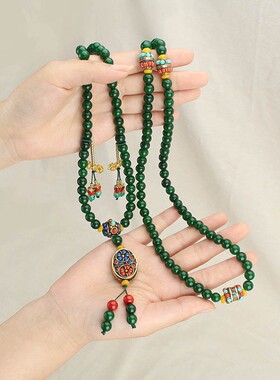 白石斜挎链女长款流苏项链毛衣链