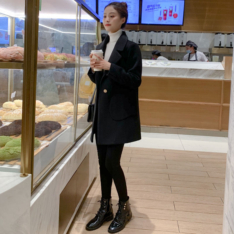 毛呢外套中长款小个子2020秋冬季 姿莲娜毛呢外套