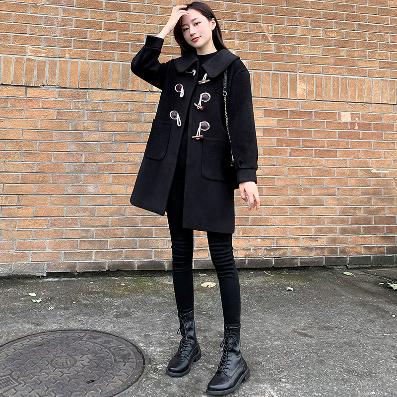 姿莲娜 牛角扣休闲呢子大衣 热品库 性价比省钱购