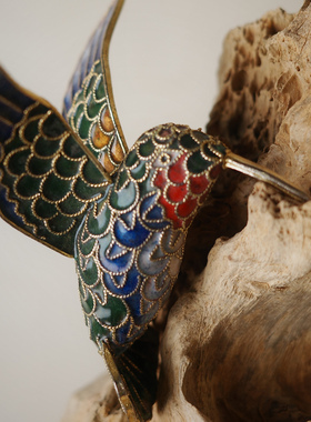 十境OTlife新中式景泰蓝鸟木雕