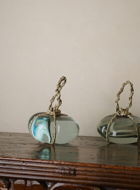 十境编织麻绳琉璃柿子装饰摆件