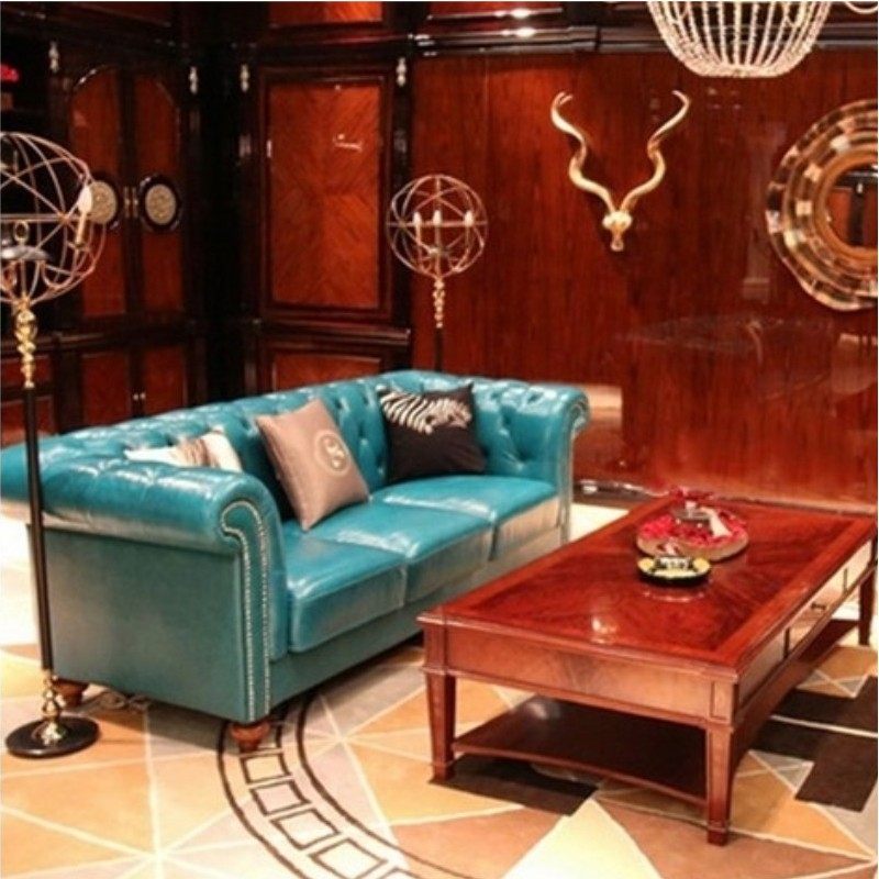 美式皮艺沙发简约小户型客厅拉扣样板房会所酒店单双三人沙发组合,淘宝优惠券,粉丝福利购,淘宝优惠卷