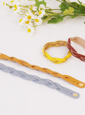 DIY手工编织牛皮学生手链 男女情侣款欧美真皮手绳首饰礼品百搭