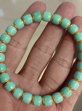 凌美矿直切老型药片手链贴片药片珠天河石手串高级轻奢时尚男女款