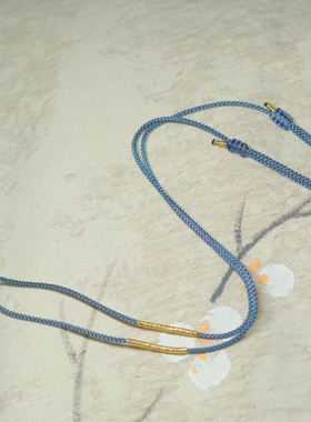 26B手工编织项链吊坠绳黄金翡翠玉器石可调节挂件挂脖绳简约细款