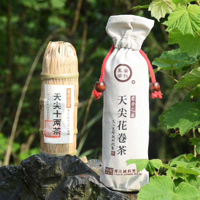 高山老树十两天尖茶正宗安化荒山纯料茶叶特级黑茶湖南花卷茶正品-图0