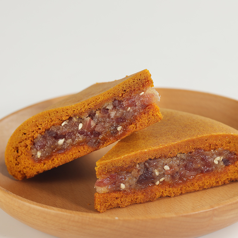 嘉华月饼现烤玫瑰洗沙云腿白饼酥饼云南精制火腿饼大月饼红饼400g
