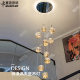 Starry smart light luxury loft apartment stair light