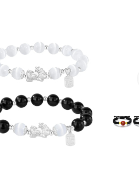 【S999足银】貔貅情侣手链一对