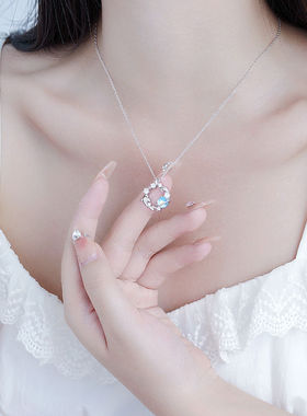 上岸锦鲤项链女生2025新款S925纯银高级感轻奢小众锁骨链生日礼物