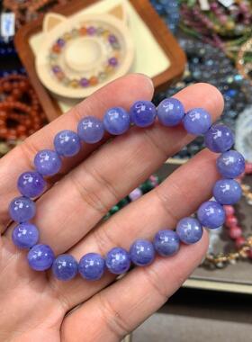 【2024新款】帝凯天然坦桑石手链冰润体梦幻蓝紫坦桑手串水晶饰品