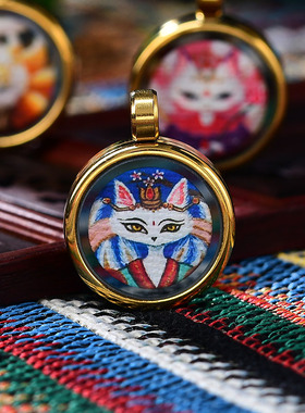 随身唐卡吊坠护身符嘎乌合男女转运饰品挂件可打开藏式唐卡挂坠子