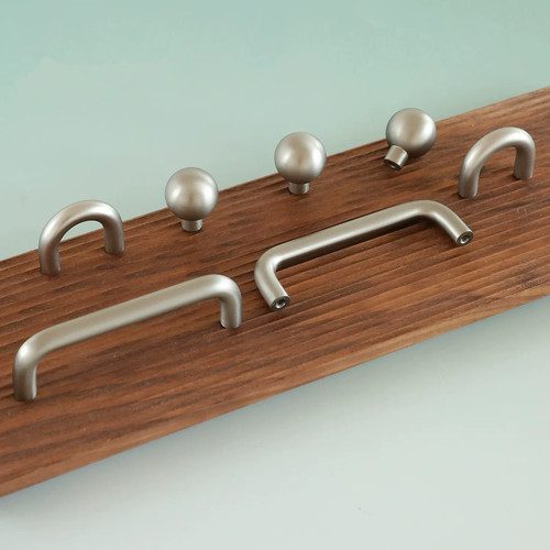 现代简约镍拉丝抽屉柜门拉手银色哑光家具橱柜子欧式抽屉五金把手 - 图0