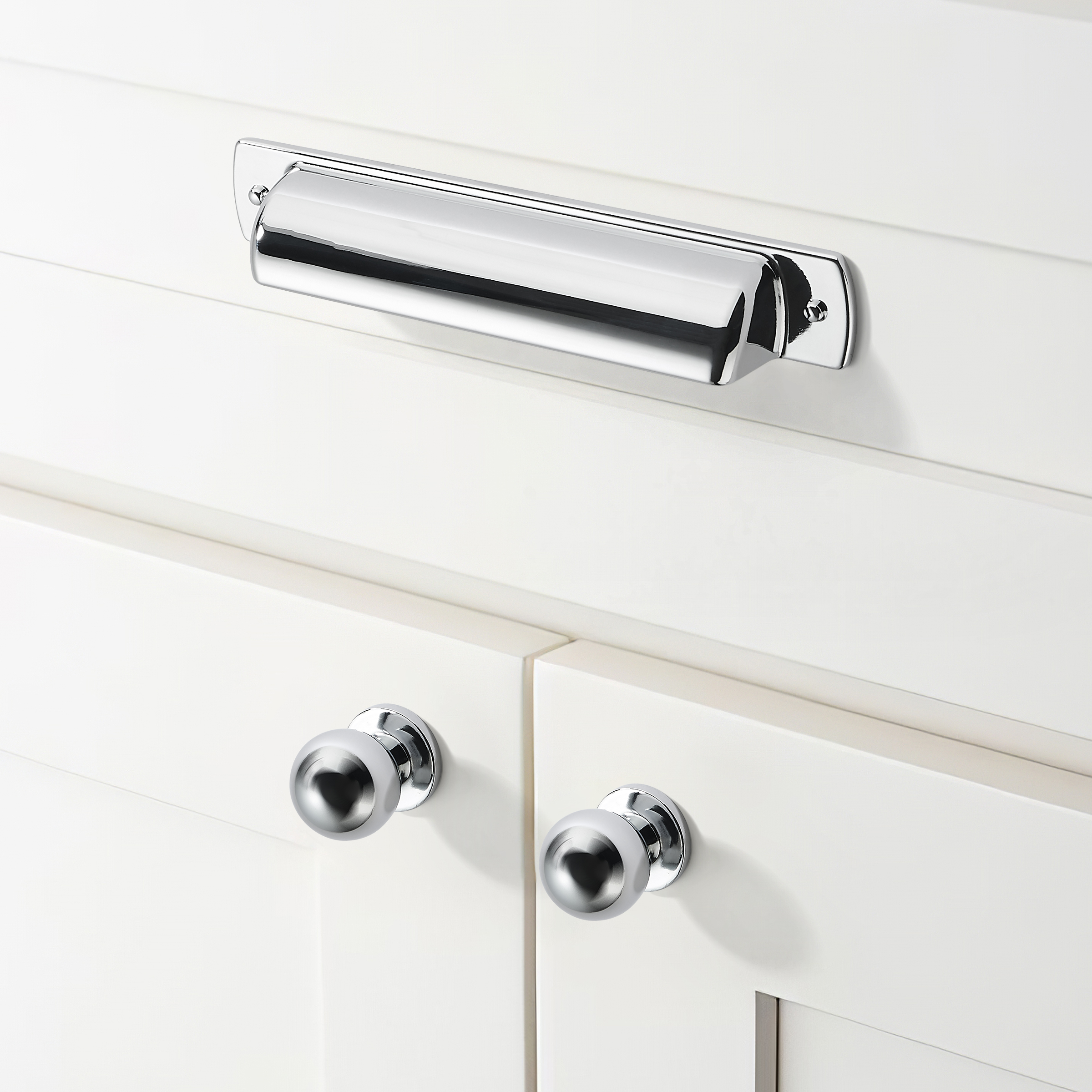 美式柜门拉手抽屉橱柜亮银色拉手厨房把手衣柜拉手鞋柜门把手 - 图2